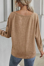 Load image into Gallery viewer, Boat Neck Buttoned Long Sleeve T-Shirt