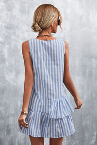 Striped Layered Sleeveless Dress