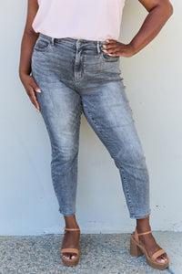 Racquel Full Size High Waisted Stone Wash Slim Fit Jeans