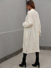Load image into Gallery viewer, Waffle Knit Open Front Duster Cardigan With Pockets