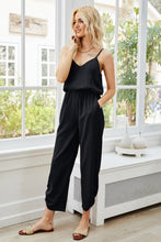 Load image into Gallery viewer, Spaghetti Strap Ruched V-Neck Jumpsuit