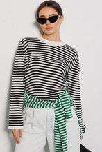 Load image into Gallery viewer, Striped Round Neck Long Sleeve Sweater