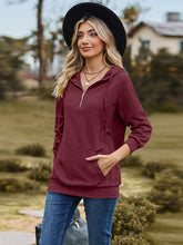Load image into Gallery viewer, Cable-Knit Zip-Up Hooded Blouse