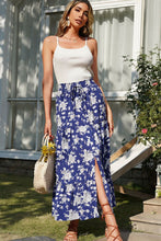Load image into Gallery viewer, Floral Front Slit Elastic Waist Skirt