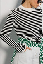 Load image into Gallery viewer, Striped Round Neck Long Sleeve Sweater