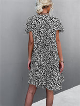Load image into Gallery viewer, Floral Buttoned V-Neck Flutter Sleeve Dress