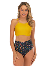 Load image into Gallery viewer, Printed Lace Up High Waist Tankini Set