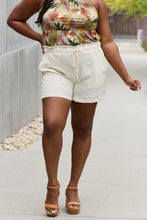 Load image into Gallery viewer, Full Size High Waisted Paper bag Shorts in New Ivory