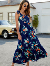 Load image into Gallery viewer, Floral Tie-Shoulder Sleeveless Dress