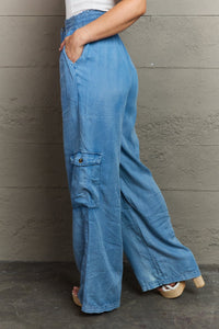 Out Of Site Full Size Denim Cargo Pants