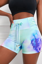 Load image into Gallery viewer, Tie-Dye Tie Detail Ruched Sports Shorts