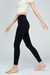 Seam Detail Wide Waistband Sports Leggings