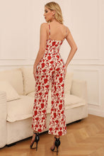 Load image into Gallery viewer, Floral Tie Front Spaghetti Strap Jumpsuit