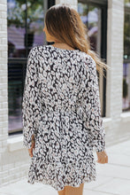 Load image into Gallery viewer, Printed Tie-Waist Long Flounce Sleeve Dress