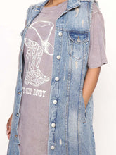 Load image into Gallery viewer, Long Sleeveless Denim Jacket