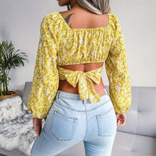 Load image into Gallery viewer, Ditsy Floral Crisscross Cropped Top