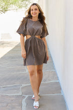 Load image into Gallery viewer, HEYSON Summer Field Cutout T-Shirt Dress in Taupe