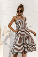 Load image into Gallery viewer, Striped Tiered Sleeveless Dress