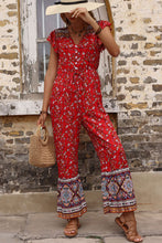 Load image into Gallery viewer, Bohemian Flutter Sleeve Tied Jumpsuit