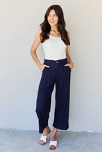 Load image into Gallery viewer, In The Mix Full Size Pleated Detail Linen Pants in Dark Navy