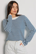 Load image into Gallery viewer, Striped Round Neck Long Sleeve Sweater