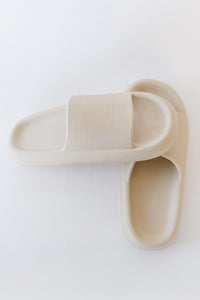 Beige Slide-On Sandals