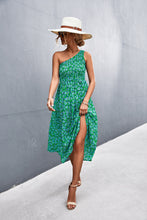 Load image into Gallery viewer, Floral Smocked One-Shoulder Midi Dress