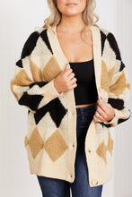 Load image into Gallery viewer, Know-It-All Full Size Argyle Longline Cardigan