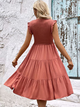 Load image into Gallery viewer, Smocked Round Neck Tiered Dress