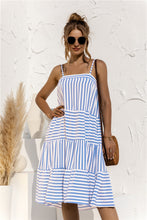 Load image into Gallery viewer, Striped Tiered Sleeveless Dress