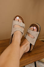 Load image into Gallery viewer, Beige Buckled Soft Footbed Sandals