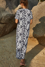 Load image into Gallery viewer, Printed Side Slit V-Neck Midi Dress