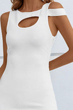 Load image into Gallery viewer, Cutout Round Neck Side Split Midi Bandage Dress