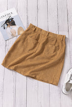 Load image into Gallery viewer, Corduroy Mini Skirt with Pockets