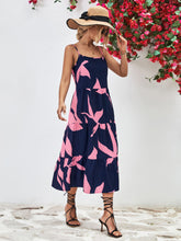 Load image into Gallery viewer, Printed Spaghetti Strap Tiered Midi Dress