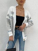 Load image into Gallery viewer, Printed Long Sleeve V-Neck Cardigan