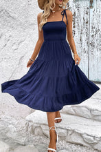 Load image into Gallery viewer, Tie-Shoulder Tiered Midi Dress