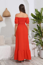 Load image into Gallery viewer, Smocked Off-Shoulder Maxi Dress