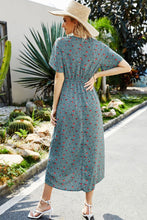 Load image into Gallery viewer, Floral Surplice Wrap Midi Dress