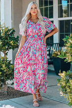 Load image into Gallery viewer, Multicolored V-Neck Maxi Dress