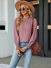 Load image into Gallery viewer, Round Neck Flounce Sleeve Blouse
