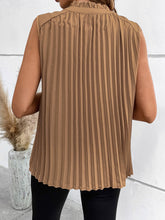 Load image into Gallery viewer, Pleated Tie Neck Tank Top