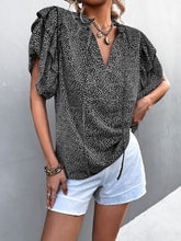 Load image into Gallery viewer, Printed Flutter Sleeve V-Neck Top