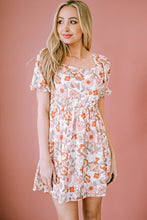 Load image into Gallery viewer, Floral Tie-Back Puff Sleeve Dress