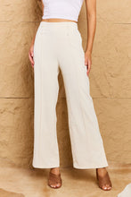 Load image into Gallery viewer, Pretty Pleased High Waist Pintuck Straight Leg Pants in Ivory