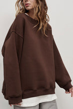 Load image into Gallery viewer, Oversize Round Neck Dropped Shoulder Sweatshirt