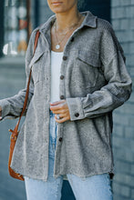 Load image into Gallery viewer, Textured Button Down Shirt Jacket with Pockets