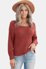 Load image into Gallery viewer, Drop Shoulder Round Neck Sweater