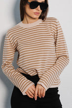 Load image into Gallery viewer, Striped Round Neck Long Sleeve Sweater