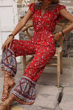 Load image into Gallery viewer, Bohemian Flutter Sleeve Tied Jumpsuit